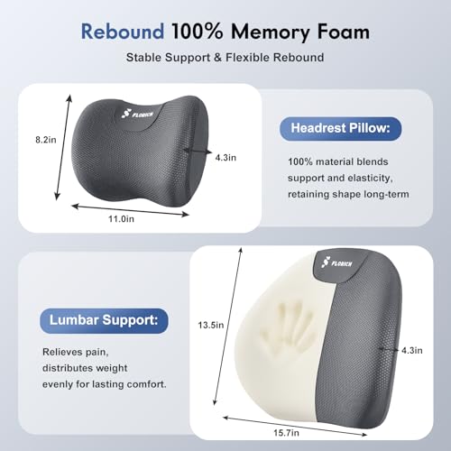 Lumbar Support Pillow and Neck Pillow for Office Chair Car