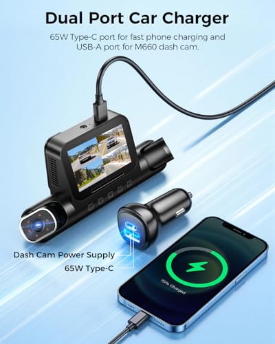 M660 4 Channel Dash Cam Front and Rear Inside