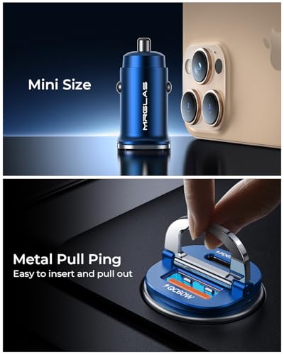Upgraded】 125W USB C Car Charger Super Fast Charging for iPhone 16