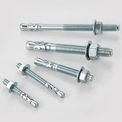 1/4x3-1/4 50Pcs Inch Standard Fasteners for Heavy-Duty Zinc Wedge Anchors for Cement and Concrete