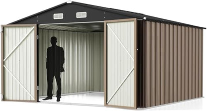 10 x 10 FT Metal Outdoor Storage Shed