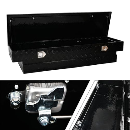 69 Inch Heavy Duty Aluminum Tool Box Wide Utility Trailer Stripes Plated
