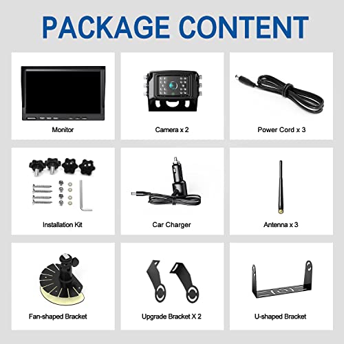 10'' 1080P Wireless Backup Camera System (2 Count)