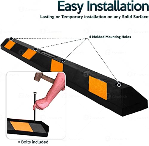 Parking Stopper for Garage Heavy Duty Rubber Parking Curb Stops 72” Garage Parking Stops 10