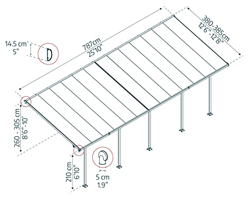 Canopia Feria 13' x 26' x 9' Metal Carport Canopy