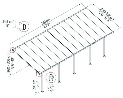 Canopia Feria 13' x 26' x 9' Metal Carport Canopy