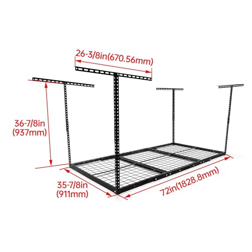3x6 Overhead Garage Storage Rack Adjustable Ceiling Garage