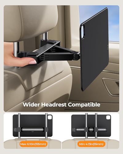 KUXIU Magnetic Wireless Charging Car Headrest Tablet Holder for iPad Pro 11'' M4 [2024]Only