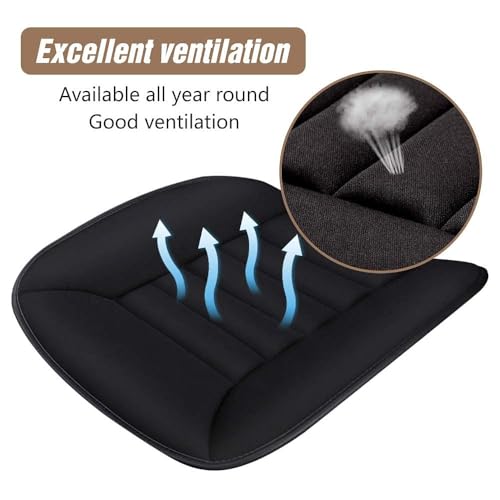 2PCS Car Seat Cushion Pad 1.2" Thick Comfort Seat Protector for Car Driver Seat Office Chair Home Use Memory Foam Seat Cushion with Non Slip Bottom (2 Count)