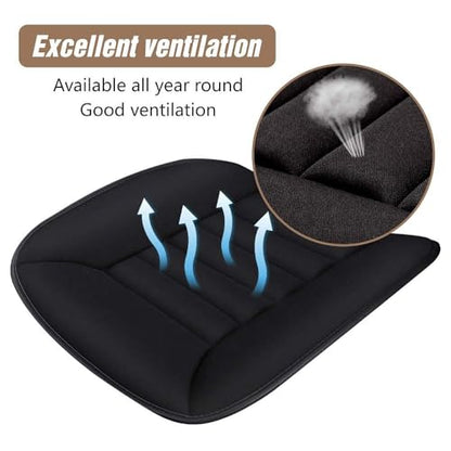 2PCS Car Seat Cushion Pad 1.2" Thick Comfort Seat Protector for Car Driver Seat Office Chair Home Use Memory Foam Seat Cushion with Non Slip Bottom (2 Count)
