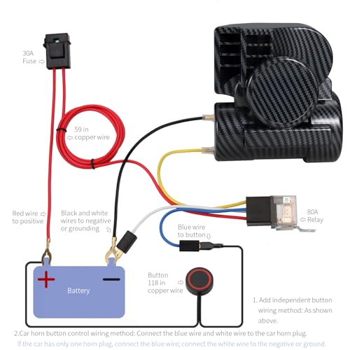 Train Horn Kit for Morcycle Super Loud Air Horn for Car with Button