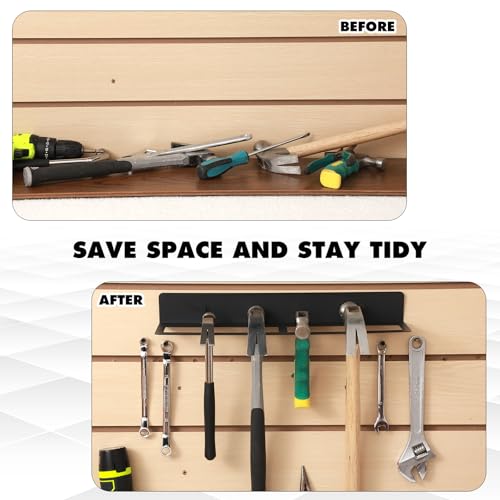 2 Pcs Metal Wall Mounted Hammer Rack Hand Tools Storage Rack Organizer Metal Hammer Holder for Garage Workshop Shed Home (2 Count)