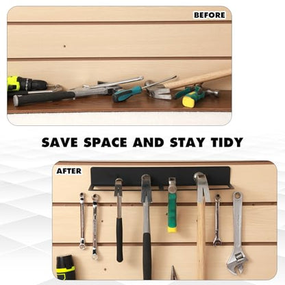 2 Pcs Metal Wall Mounted Hammer Rack Hand Tools Storage Rack Organizer Metal Hammer Holder for Garage Workshop Shed Home (2 Count)