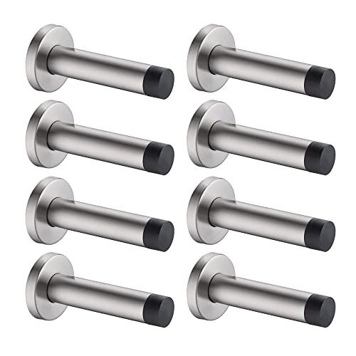 Door Stopper 304 Stainless Steel Thicken 1mm Sound Dampening Door Stop Bumper Wall Protetor 8 Pack (8 Count)