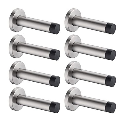 Door Stopper 304 Stainless Steel Thicken 1mm Sound Dampening Door Stop Bumper Wall Protetor 8 Pack (8 Count)