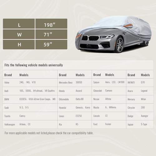 6 Layers Full Car Cover for Sedan