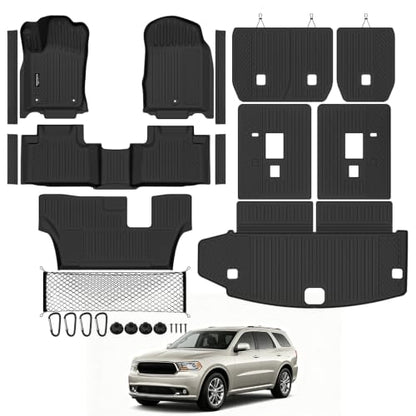 All Weather TPE Floor Mat Set for 2011 2012 Dodge Durango 7 Seats