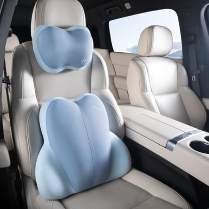 Lumbar Support with Car headrest Back Pillow for Chairs Headrest Pillow for Car Ergonomic Ultrathick Memory Foam Back Pillow for Office Chair