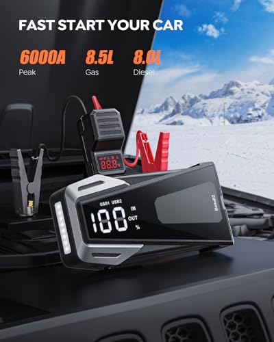Portable Car Battery Jump Starter 6000A 21800mAh