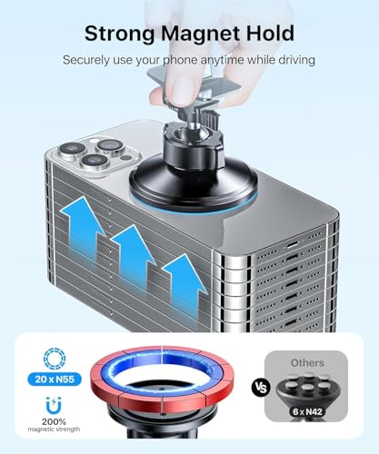 for MagSafe Car Mount [Strong Magnet&Metal Clip] Vent Phone Holder