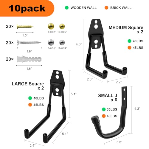 Heavy Duty Wall Garage Hooks (12 Count)