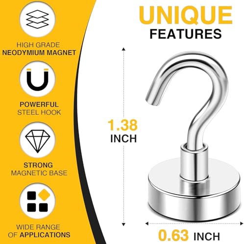 Magnetic Hooks 20pcs 30lbs+ Cruise Essentials 2026 Magnet Hook (20 Count)