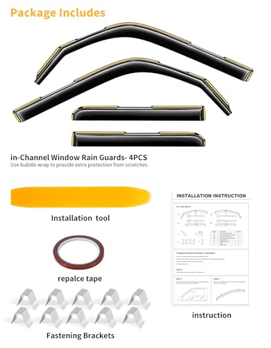 in Channel Window Visors Rain Guards for Toyota 4Runner 2010 (4 Count)