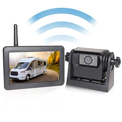 Wireless WiFi Magnetic Hitch Backup Camera 1080P HD Rechargeable Battery Powered No Wiring Rear View Reverse Monitoring Camera for Car Truck Pickup RV Camper 5th Wheel Horse Trailer Boat Trailer