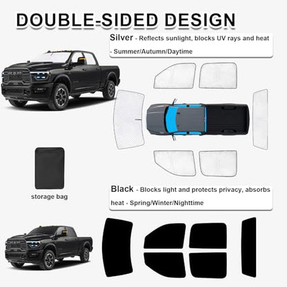 6pcs Thicken Sun Shades for Dodge Ram 2500 3500 Accessories 2010