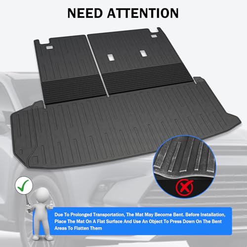 Trunk Mat & Backrest Mat & 2nd Row Seat Backrest for Toyota Grand Highlander 2024