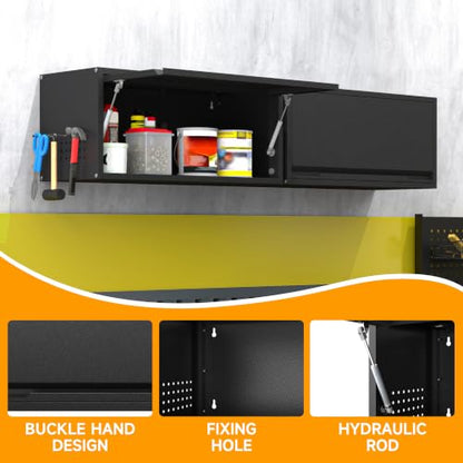 Metal Garage Wall Cabinet with Doors Side with Holes