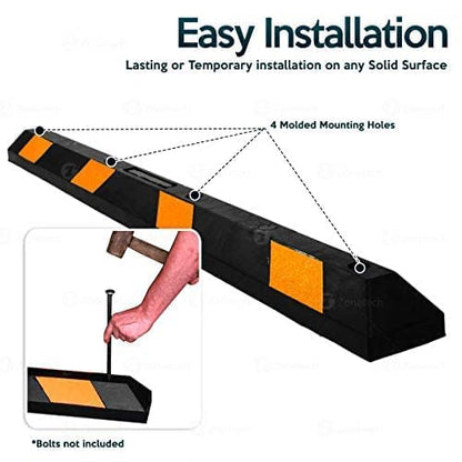 Parking Stopper for Garage Heavy Duty Rubber Parking Curb Stops 72” Garage Parking Stops 50