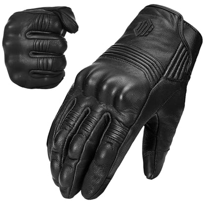 Goatskin Leather Motorcycle Motorbike Powersports Racing Gloves Touchscreen for Men and Women Model DN01