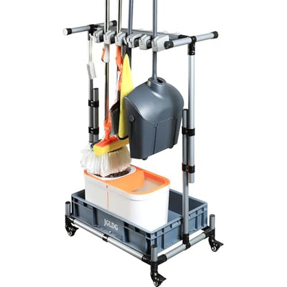 Freestanding Mobile Cleaning Tool Storage Rack