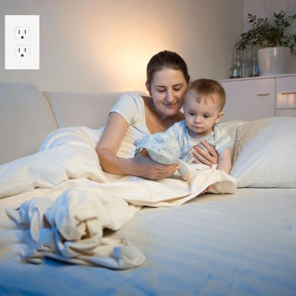 1 Gang Screwless Duplex Wall Plate Cover Single Switch Outlet Electrical Faceplate for Light Switch (4 Count)