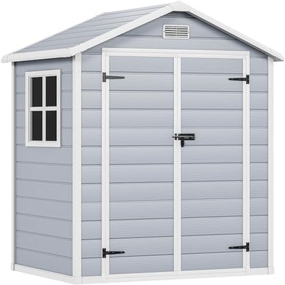 6x4.4 FT Resin Storage Shed with Reinforced Floor & Window