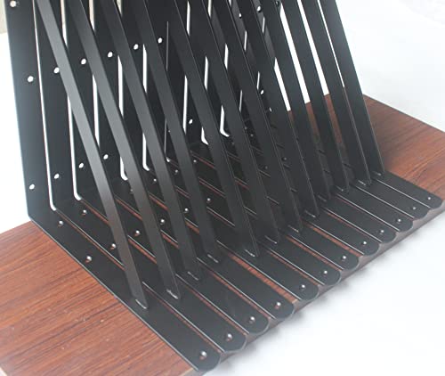 30 Pack L18 x H 12" Black Heavy Duty Shelf Brackets with Screws Metal Shelf Brackets Shelf Support Angle Brackets for Shelves L Brackets Heavy Duty Floating Shelf (30 Count)