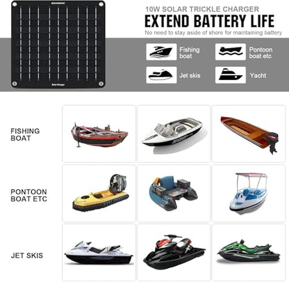10W 12V Solar Battery Charger Maintainer OBDII for Car