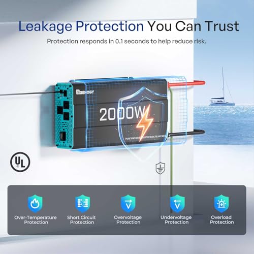 Inverter P2 2000W Pure Sine Wave Inverter 12V DC to 110V AC Converter
