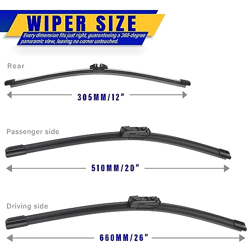 3 Wipers Fits BMW X3 2018