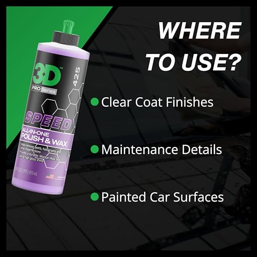 Speed All-In-One Polish & Wax – Scratch & Swirl Remover, Clear Coat Safe Paint Sealant – High Gloss Finish, Easy Application – 32oz – Made in USA (32 Fl Oz)
