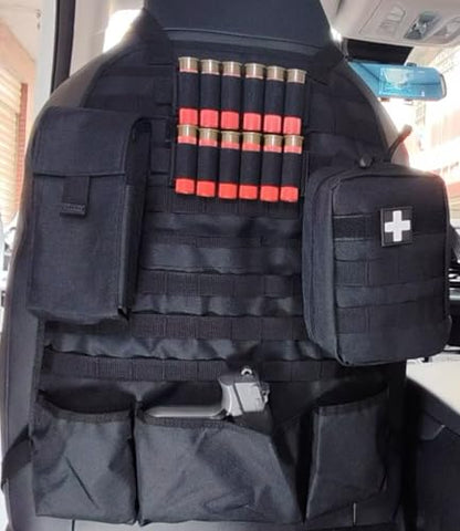 Car Seat Back Organizer Tactical MOLLE Panel Back Seat Storage Bag Universal Car Seat Cover Protector