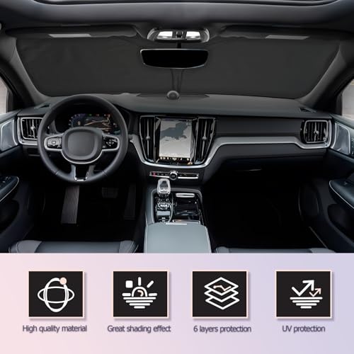 for 2019 2025 S60 V60 Windshield Sun Shade 2025 S60 V60 Windshield Sunshades Car Sun Visor Block UV Ray Front Window Sunshade