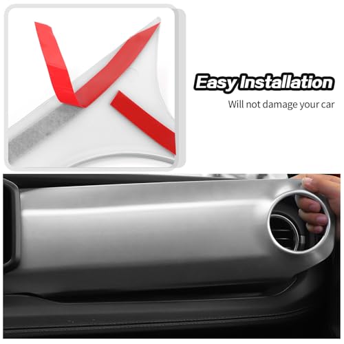 2pcs for 2024+ Jeep Wrangler JL Silver Interior Accessories Center Console Dash Panel Cover Trim Overlay