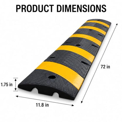 2 Pack 72 Inch Heavy Duty Rubber Speed Bump Hump
