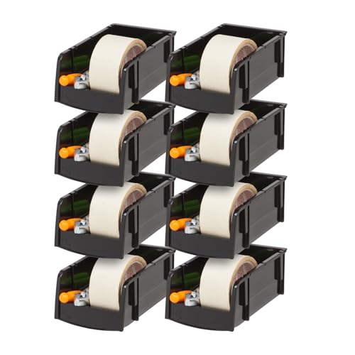 8-Pack, Small Stackable Storage Bins, Black (8 Count)