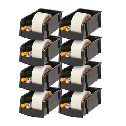 8-Pack, Small Stackable Storage Bins, Black (8 Count)