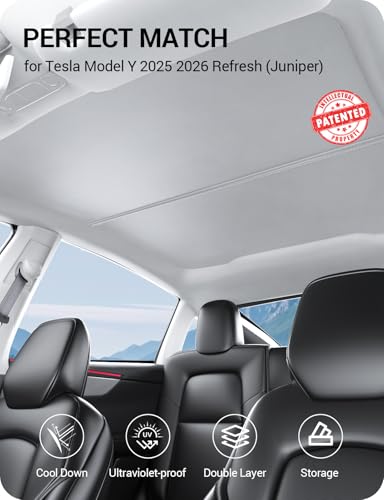 Sunshade Roof for 2026 2025 Tesla Model Y Juniper No Gap Gray
