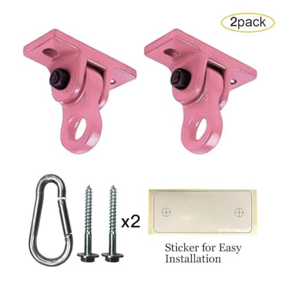 Heavy Duty Pink Swing Hangers Screws Bolts Included Over 5000 lb Capacity Playground Porch Yoga Seat Trapeze Wooden Sets Indoor Outdoor 2 Pack (2 Count)
