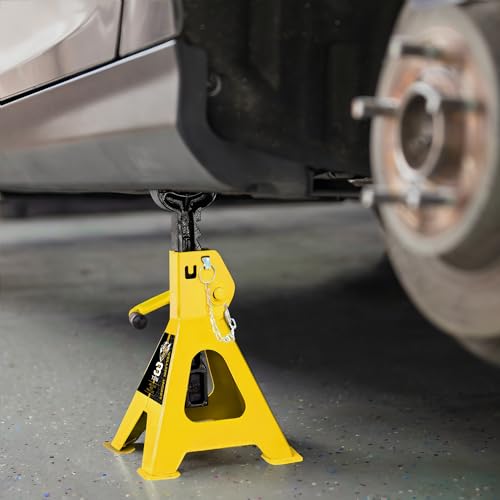 Car Jack Stands 3 Ton with Double Locking and Large Foot Base for Lifting SUVS (2 Count)